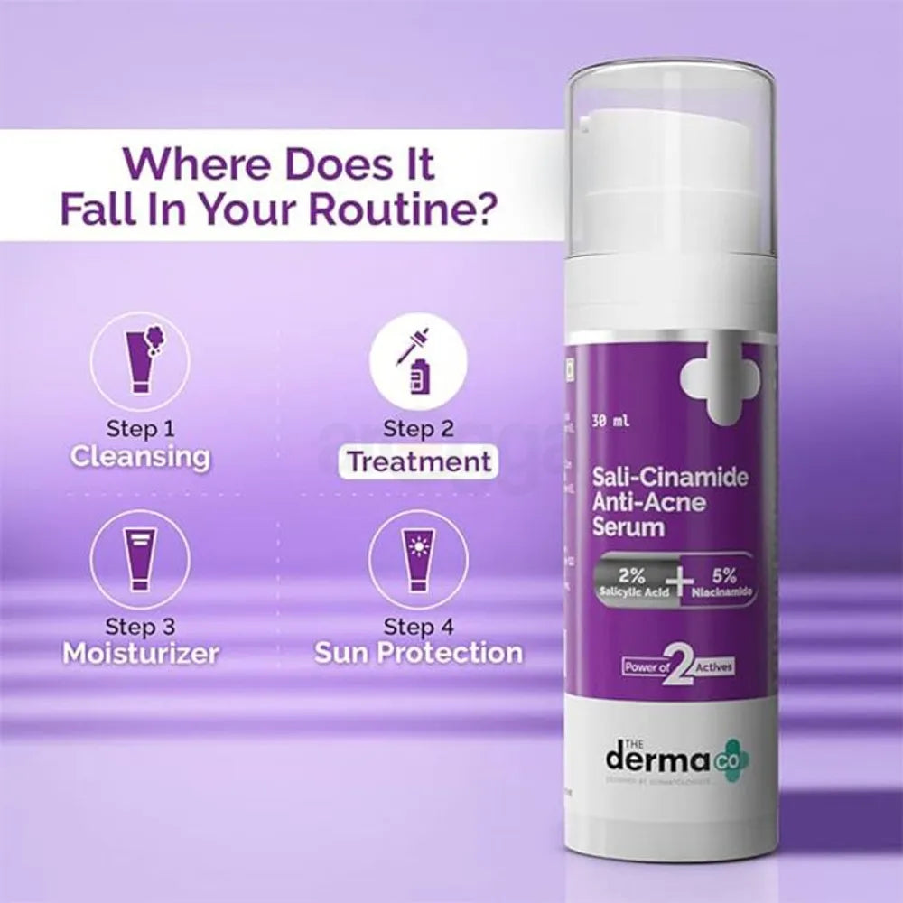 The Derma Co Sali-Cinamide Anti-Acne Serum with 2% Salicylic Acid & 5% Niacinamide – 10ml